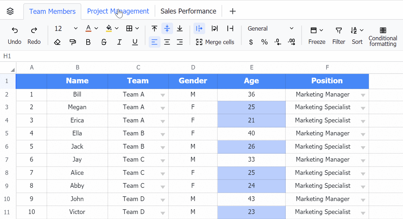 How to use conditional formatting in sheets